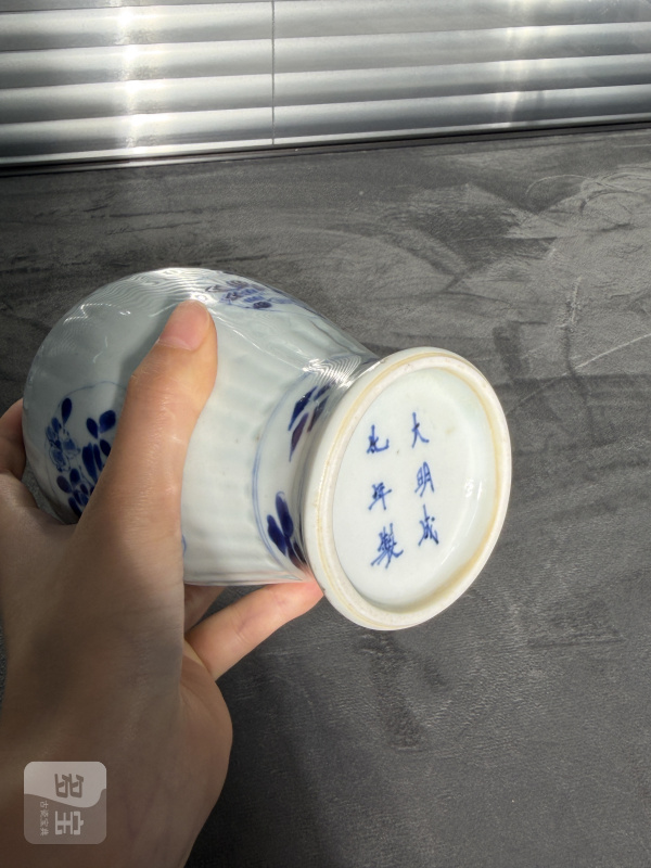 清康熙青花开光花鸟纹模印盖瓶 - 图10